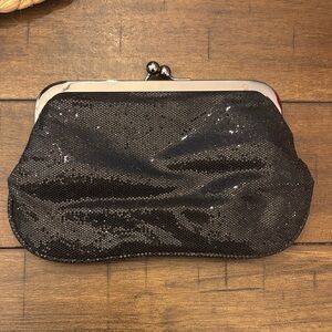 Express Black Sequin Wristlet